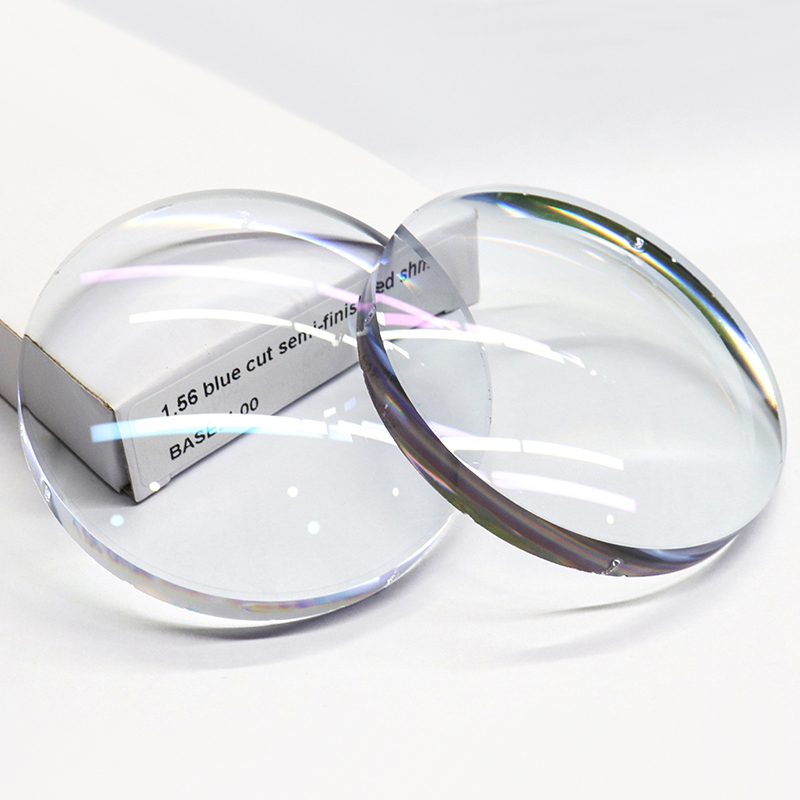 Półwykończona soczewka jednoogniskowa 1,56 z niebieskim blokiem